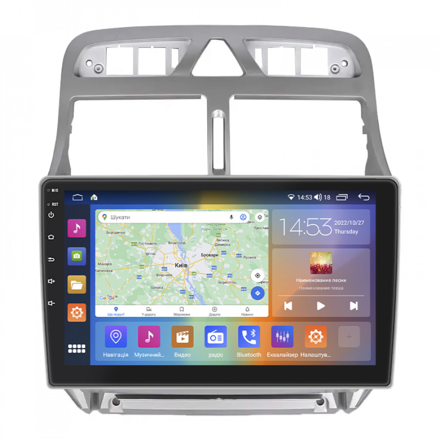 Штатная магнитола Lesko для Peugeot 307 I 2001-2005 экран 9" 2/32Gb CarPlay 4G Wi-Fi GPS Prime