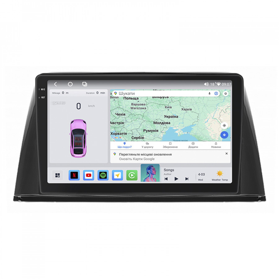 Штатная магнитола Lesko для Peugeot 308 II 2013-2017 экран 10" 4/64 QLED CarPlay 4G Wi-Fi GPS 360 Prime