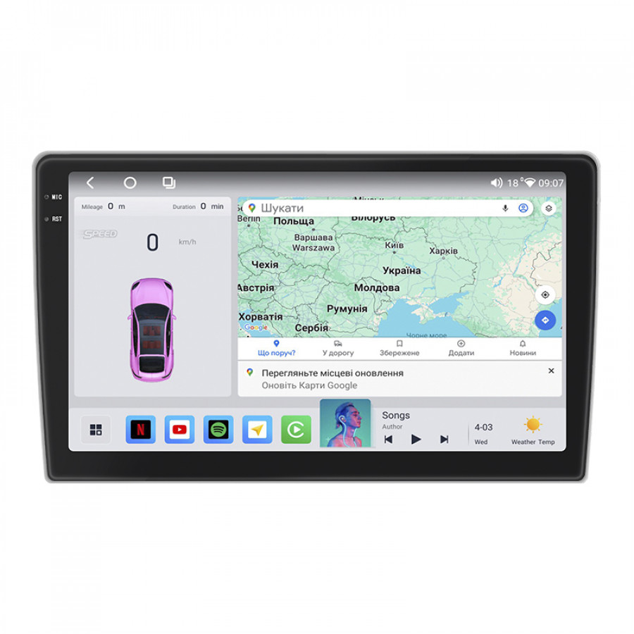 Штатная магнитола Lesko для Peugeot 407  2004-2011 экран 9" 4/64 QLED CarPlay 4G Wi-Fi GPS 360 Prime