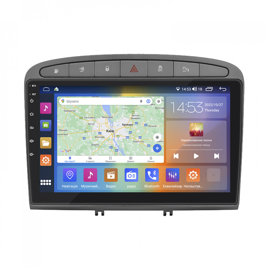 Штатная магнитола Lesko для Peugeot 408 I 2012-2017 экран 9" 4/64Gb CarPlay 4G Wi-Fi GPS Prime