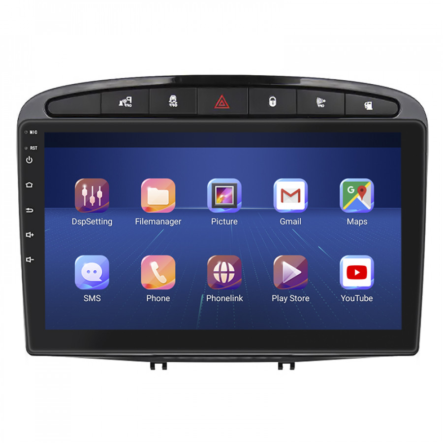 Штатная магнитола Lesko для Peugeot 408 I 2012-2017 экран 9" 4/64Gb 4G Wi-Fi GPS Top