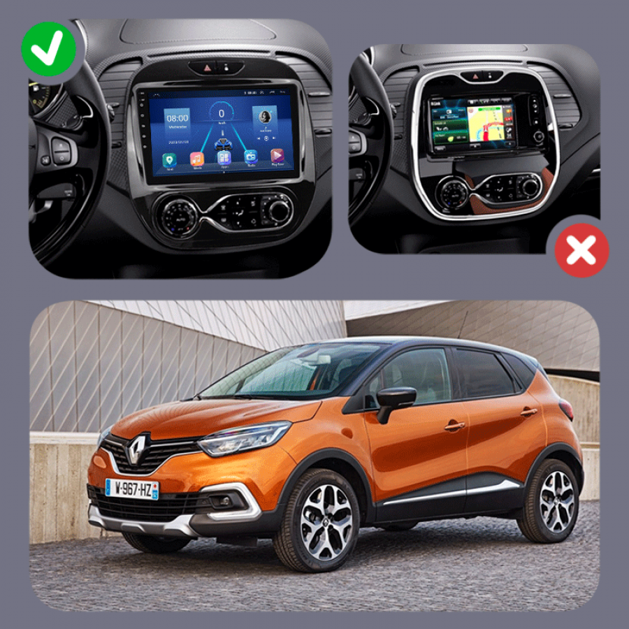 Штатная магнитола Lesko для Renault Captur I 2012-2017 экран 9" 6/128Gb 4G Wi-Fi GPS Top