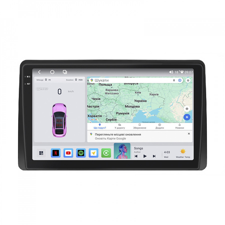 Штатная магнитола Lesko для Renault Duster II 2020-н.в экран 10" 4/64 QLED CarPlay 4G Wi-Fi GPS 360 Prime