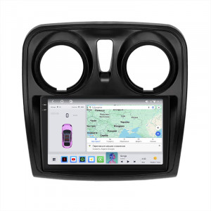 Штатная магнитола Lesko для Renault Lodgy  2012-н.в экран 9" 4/64 QLED CarPlay 4G Wi-Fi GPS 360 Prime