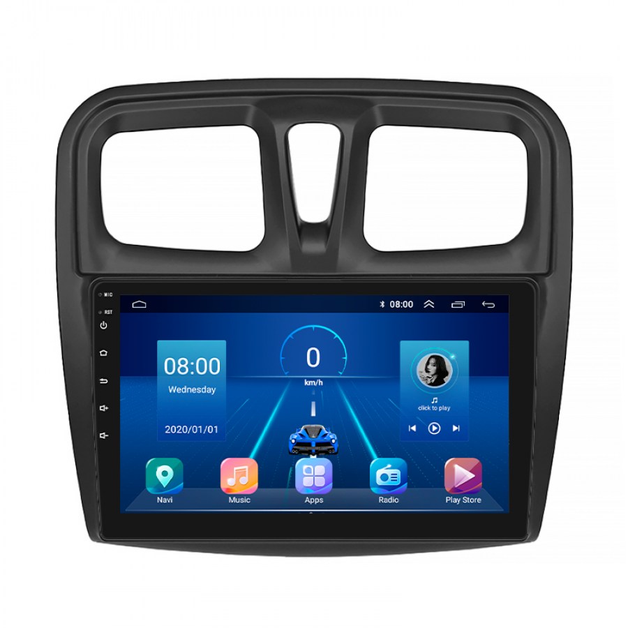 Штатная магнитола Lesko для Renault Logan II 2012-2018 экран 10" 2/32Gb 4G Wi-Fi GPS Top