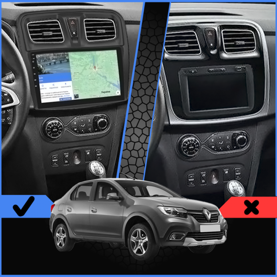 Штатная магнитола Lesko для Renault Logan II Рестайлинг 2018-н.в экран 10" 1/16Gb Wi-Fi GPS Base