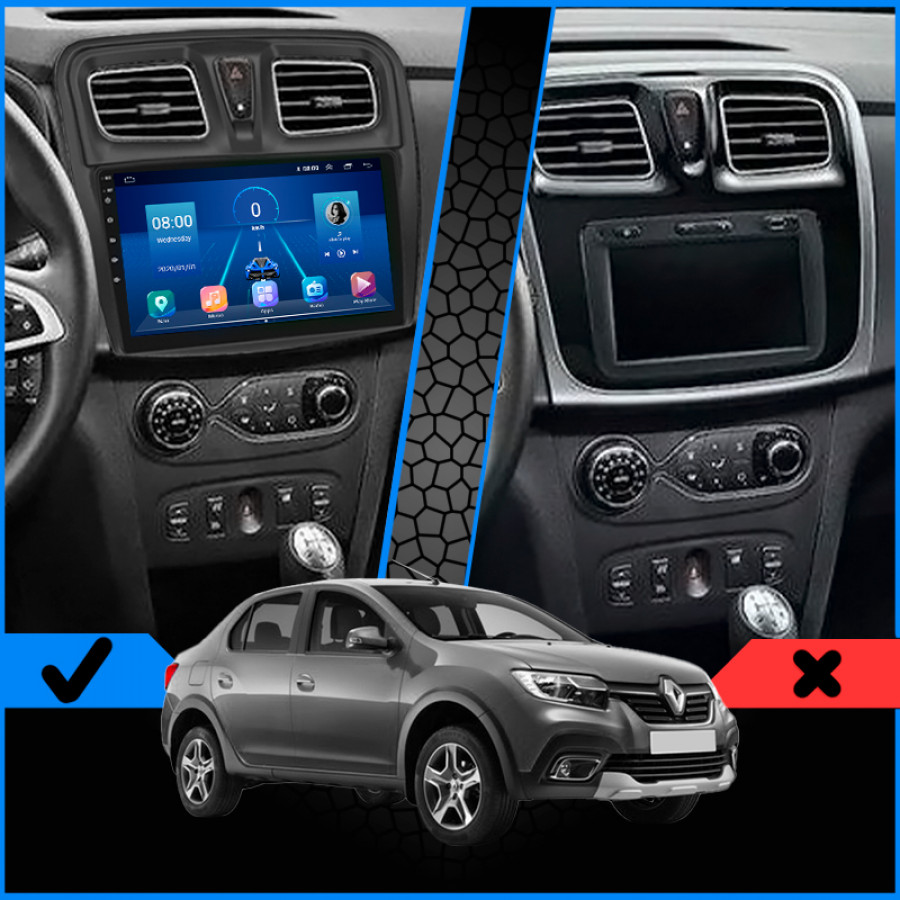 Штатная магнитола Lesko для Renault Logan II Рестайлинг 2018-н.в экран 10" 2/32Gb Wi-Fi GPS Base