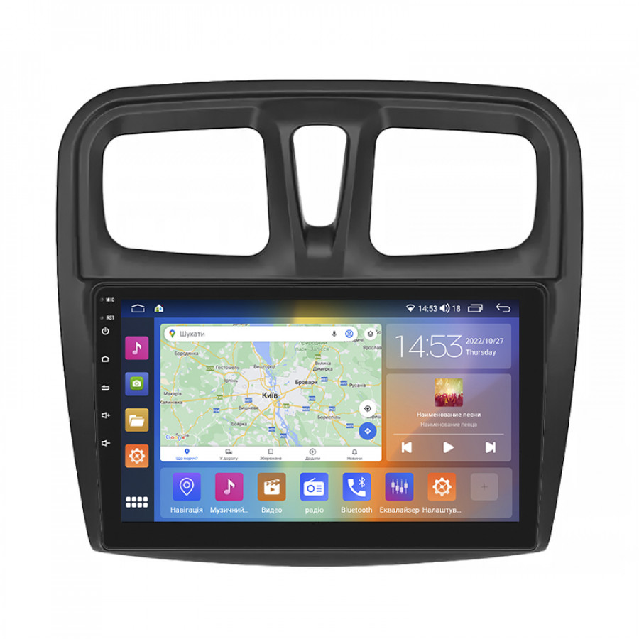 Штатная магнитола Lesko для Renault Sandero II Рестайлинг 2018-н.в экран 9" 4/64Gb CarPlay 4G Wi-Fi GPS Prime