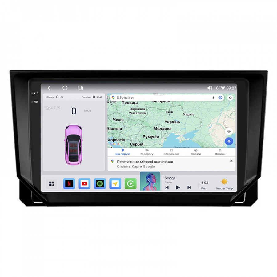 Штатная магнитола Lesko для SEAT Ibiza V 2017-2021 экран 9" 4/64 QLED CarPlay 4G Wi-Fi GPS 360 Prime