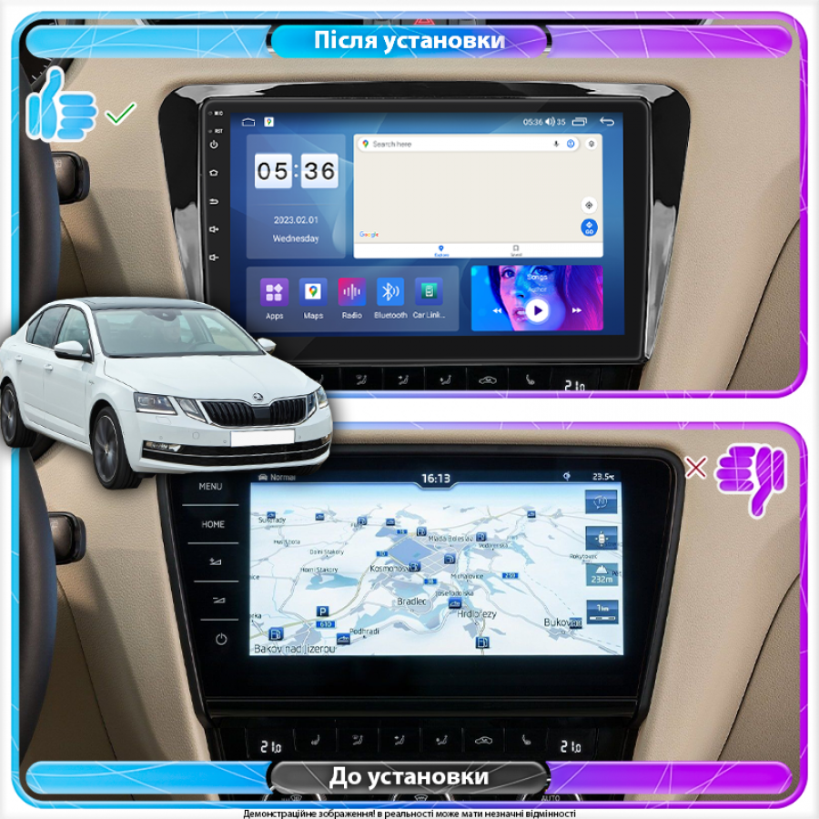 Штатная магнитола Lesko для Skoda Octavia III (A7) Рестайлинг 2017-2020 экран 10" 2/32Gb CarPlay 4G Wi-Fi GPS Prime