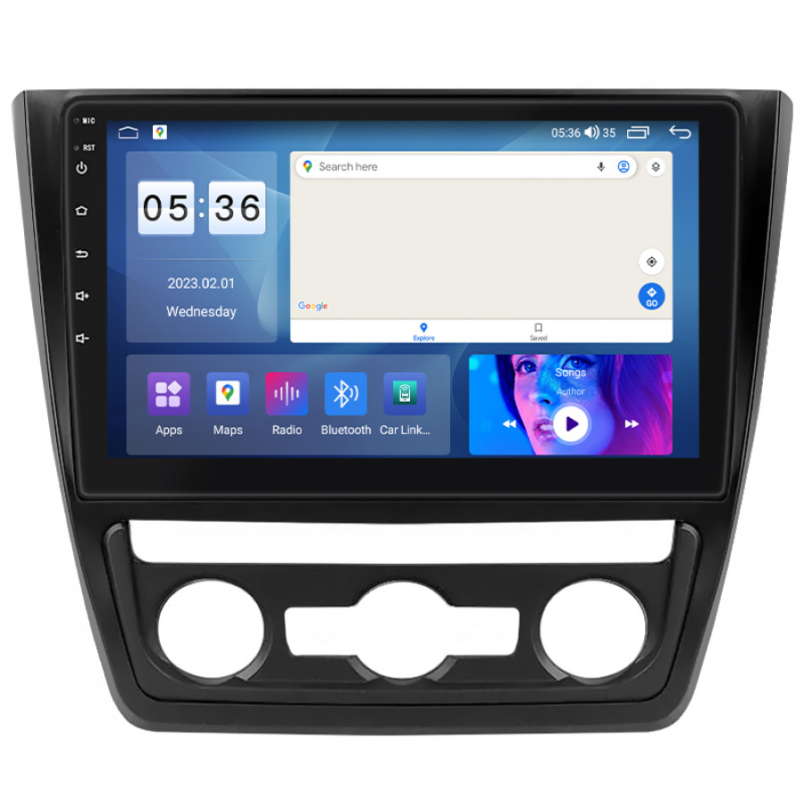 Штатная магнитола Lesko для Skoda Yeti I 2009-2014 экран 10" 4/64Gb CarPlay 4G Wi-Fi GPS Prime