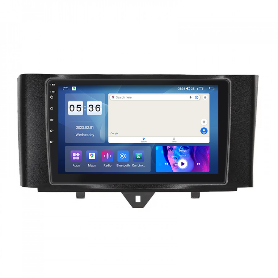 Штатная магнитола Lesko для Smart Fortwo 452 2011-2017 экран 9" 4/64Gb CarPlay 4G Wi-Fi GPS Prime