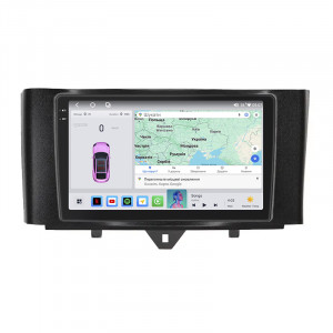 Штатная магнитола Lesko для Smart Fortwo 452 2011-2017 экран 9" 4/64 QLED CarPlay 4G Wi-Fi GPS 360 Prime
