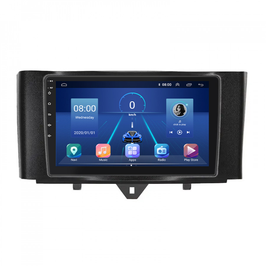 Штатная магнитола Lesko для Smart Fortwo 452 2011-2017 экран 9" 2/32Gb 4G Wi-Fi GPS Top