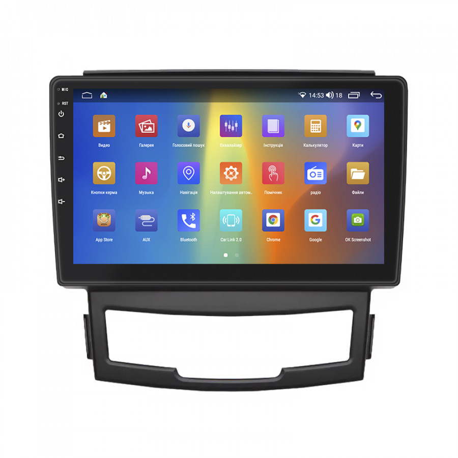 Штатная магнитола Lesko для SsangYong Actyon II Рестайлинг 2013-н.в. экран 9" 4/64Gb CarPlay 4G Wi-Fi GPS Prime