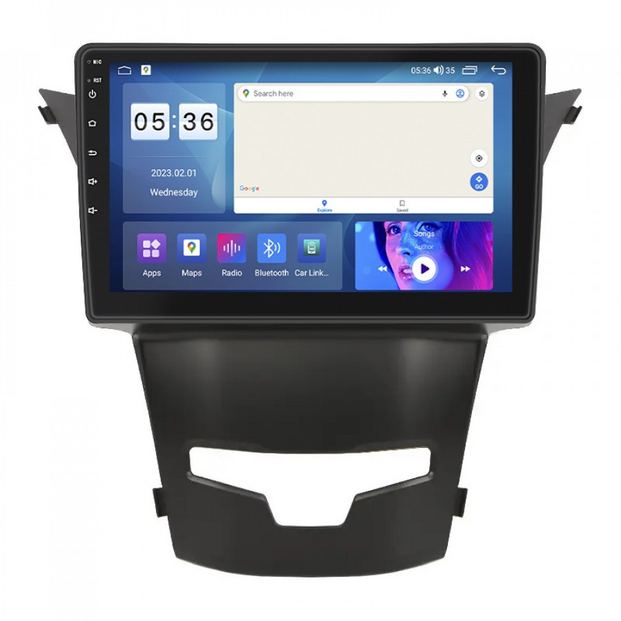 Штатная магнитола Lesko для SsangYong Korando III Рестайлинг 2013-2017 экран 9" 4/64Gb CarPlay 4G Wi-Fi GPS Prime