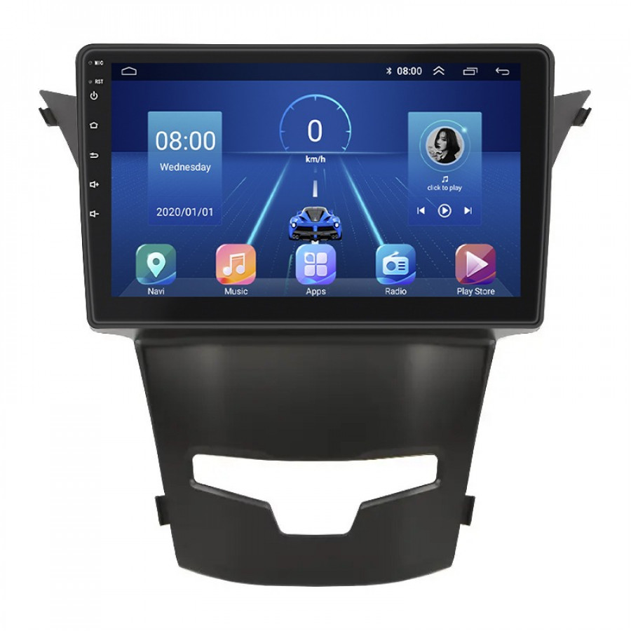 Штатная магнитола Lesko для SsangYong Korando III Рестайлинг 2013-2017 экран 9" 4/64Gb 4G Wi-Fi GPS Top