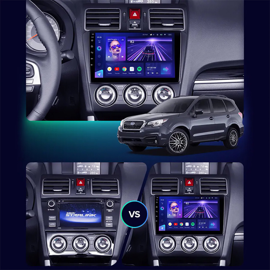 Штатная магнитола Lesko для Subaru Forester IV Рестайлинг 2 2016-2018 экран 9" 2/32Gb CarPlay 4G Wi-Fi GPS Prime