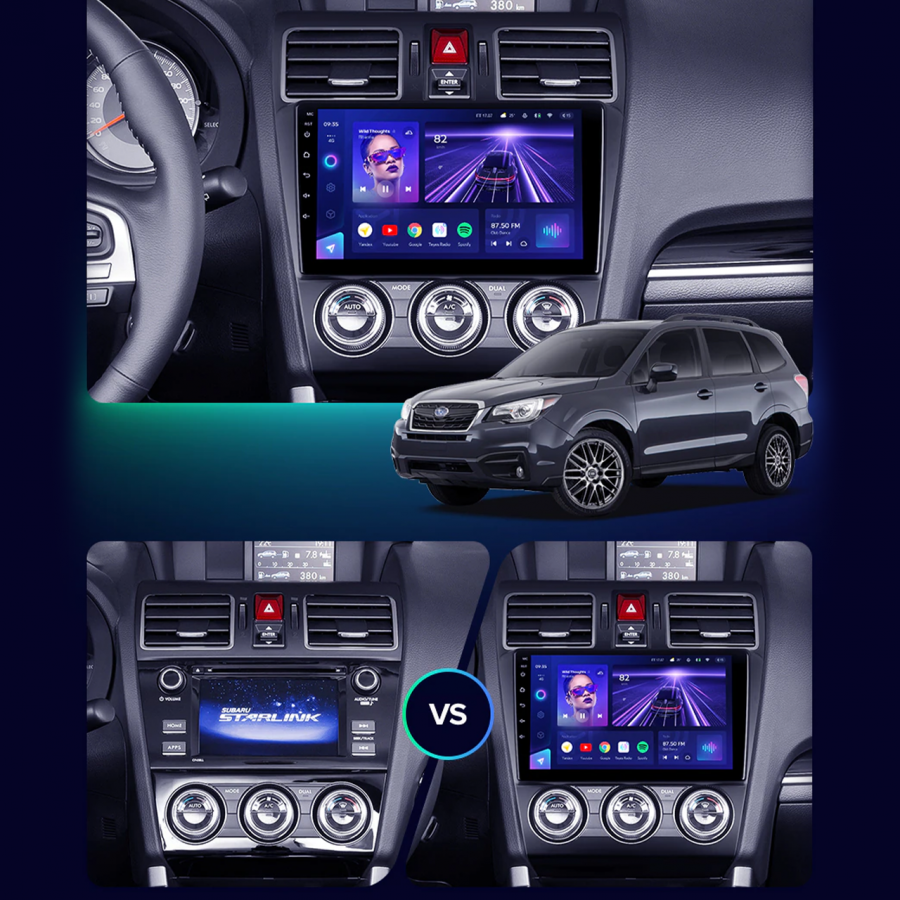 Штатная магнитола Lesko для Subaru Forester IV Рестайлинг 2 2016-2018 экран 9" 2/32Gb 4G Wi-Fi GPS Top