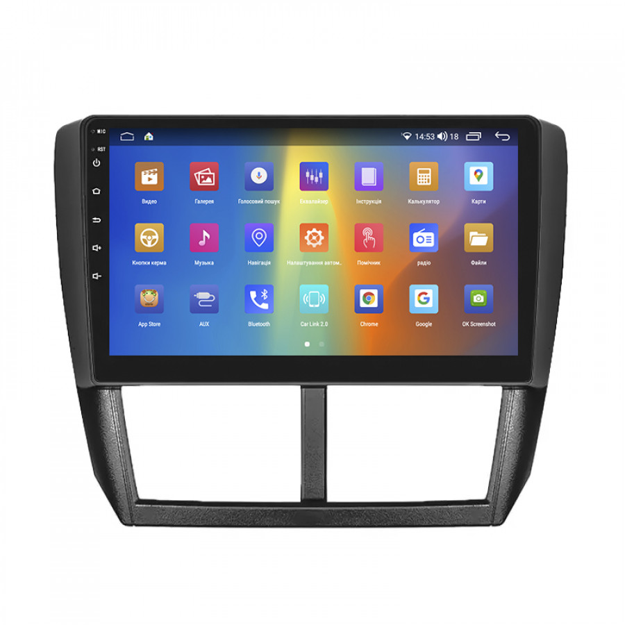 Штатная магнитола Lesko для Subaru Impreza III 2007-2011 экран 9" 4/64Gb CarPlay 4G Wi-Fi GPS Prime