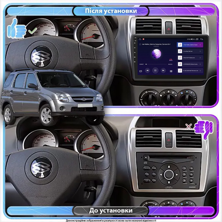 Штатная магнитола Lesko для Suzuki Ignis II (HR) 2003-2008 экран 10" 6/128Gb 4G Wi-Fi GPS Top