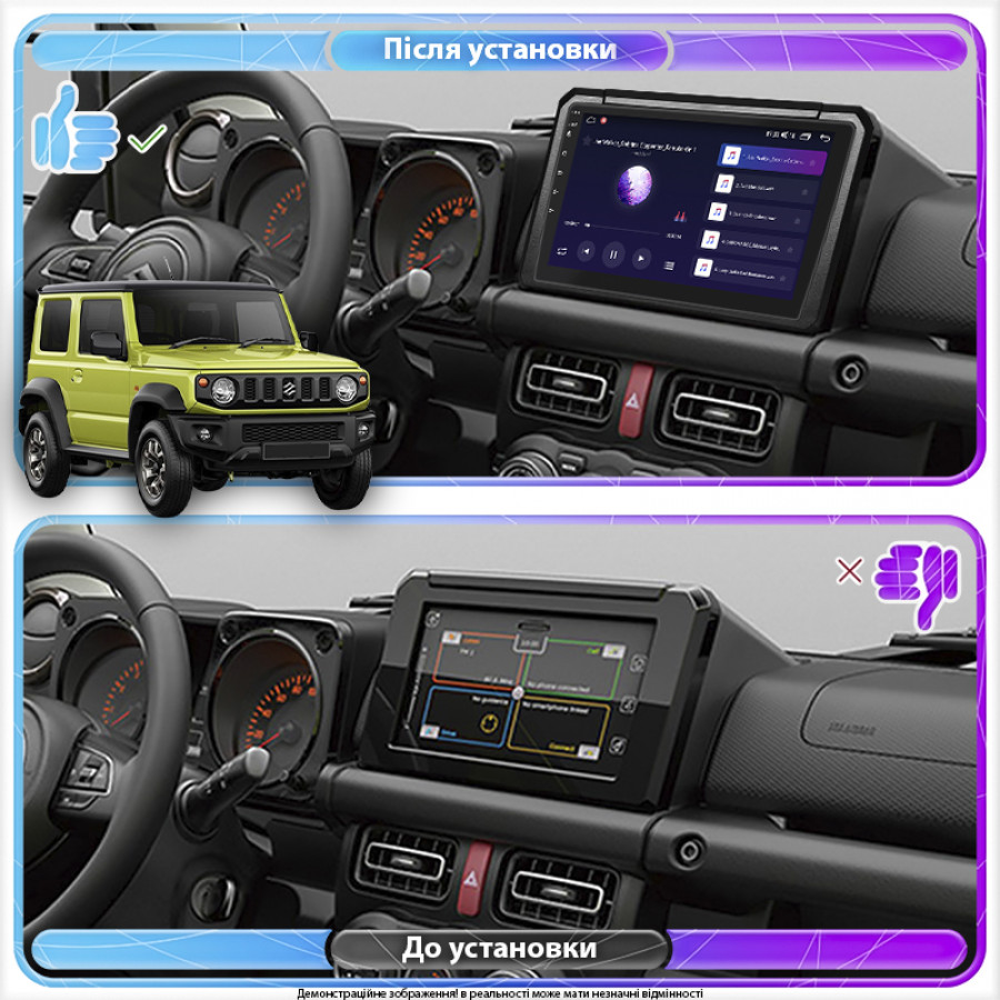 Штатная магнитола Lesko для Suzuki Jimny IV 2018-н.в. экран 9" 2/32Gb Wi-Fi GPS Base