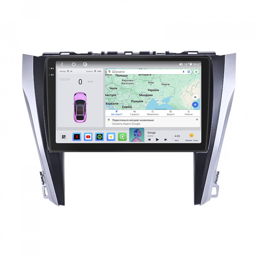 Штатная магнитола Lesko для Toyota Aurion II 2012-2017 экран 10" 4/64 QLED CarPlay 4G Wi-Fi GPS 360 Prime