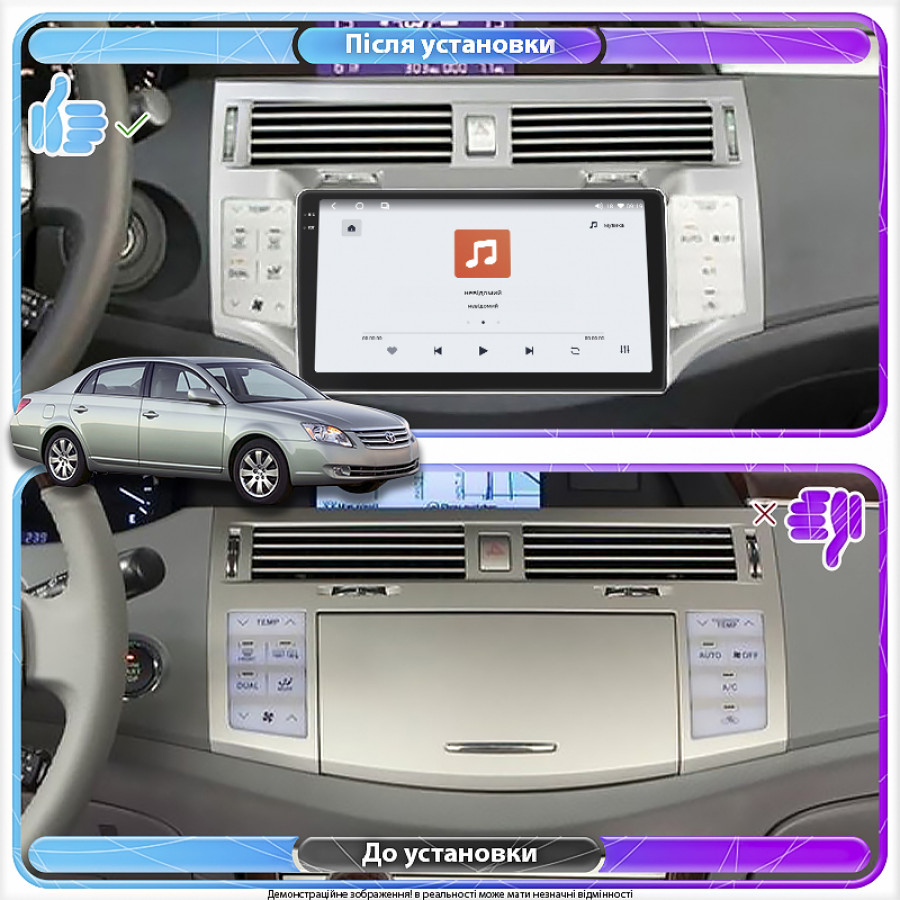 Штатная магнитола Lesko для Toyota Avalon III Рестайлинг 2007-2010 экран 9" 4/64 QLED CarPlay 4G Wi-Fi GPS 360 Prime