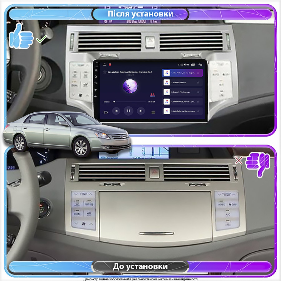 Штатная магнитола Lesko для Toyota Avalon III Рестайлинг 2007-2010 экран 9" 6/128Gb 4G Wi-Fi GPS Top