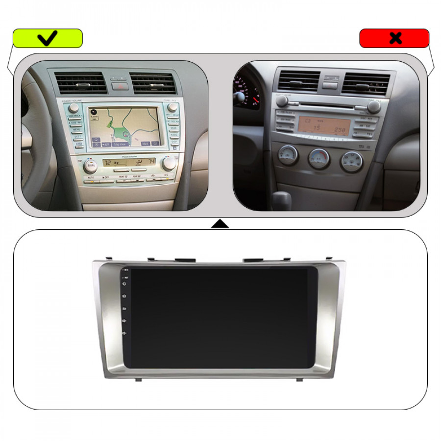 Штатная магнитола Lesko для Toyota Camry VI (XV40) 2006-2009 экран 9" 2/32Gb Wi-Fi GPS Base