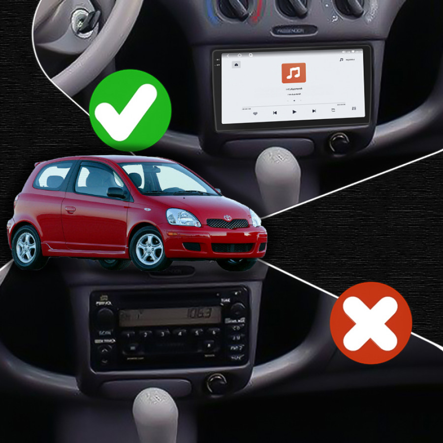 Штатная магнитола Lesko для Toyota Echo  1999-2005 экран 9" 4/64 QLED CarPlay 4G Wi-Fi GPS 360 Prime