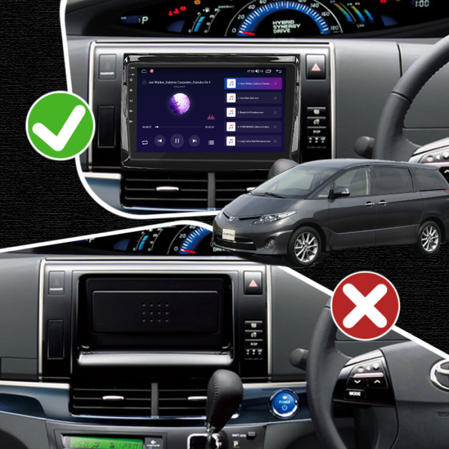 Штатная магнитола Lesko для Toyota Estima III Рестайлинг 2 2012-2016 экран 9" 4/64Gb CarPlay 4G Wi-Fi GPS Prime
