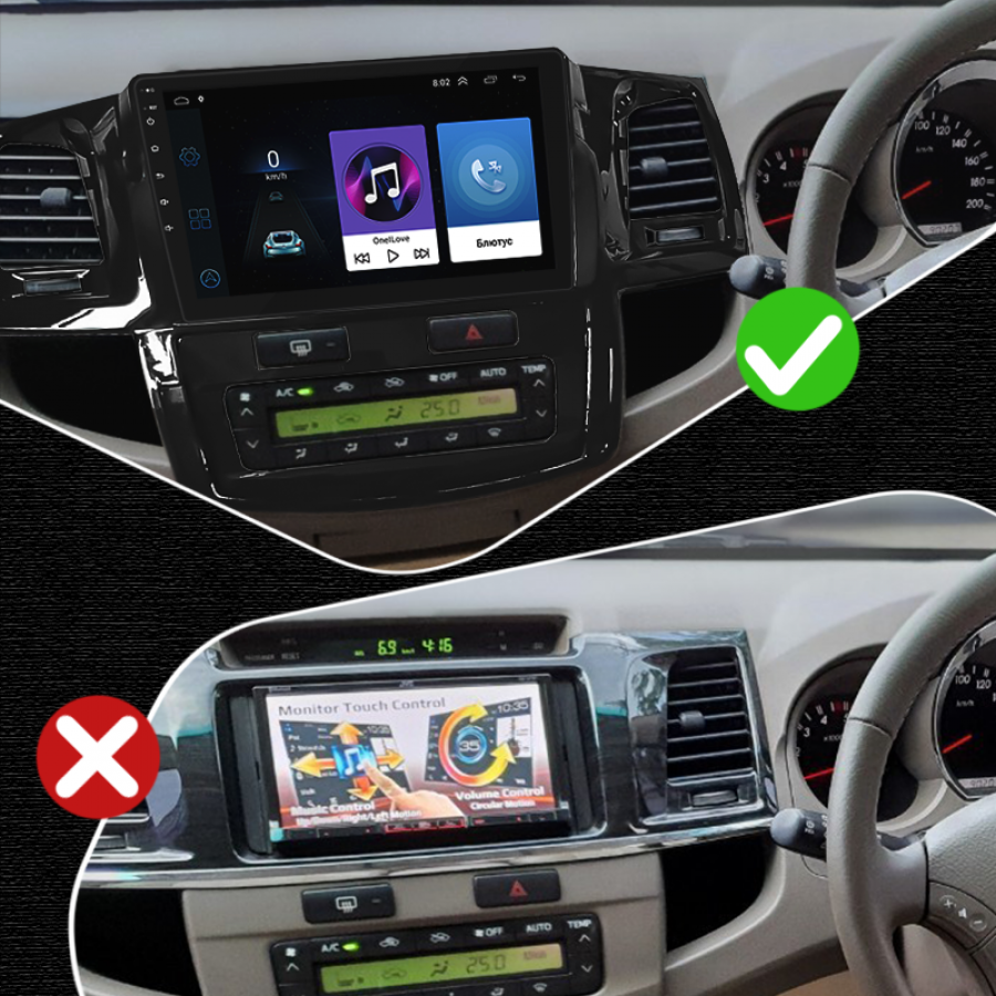 Штатная магнитола Lesko для Toyota Fortuner I 2005-2015 экран 9" 2/32Gb Wi-Fi GPS Base