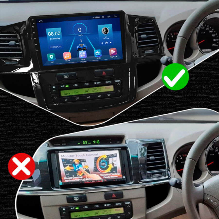 Штатная магнитола Lesko для Toyota Fortuner I 2005-2015 экран 9" 2/32Gb 4G Wi-Fi GPS Top