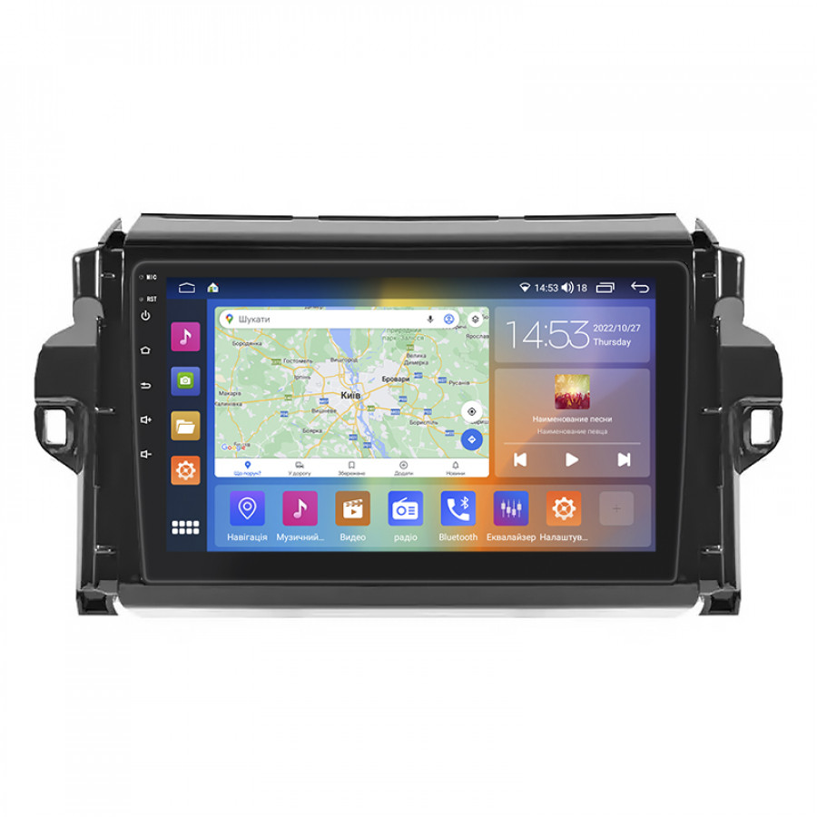 Штатная магнитола Lesko для Toyota Fortuner II 2015-2020 экран 9" 4/64Gb CarPlay 4G Wi-Fi GPS Prime