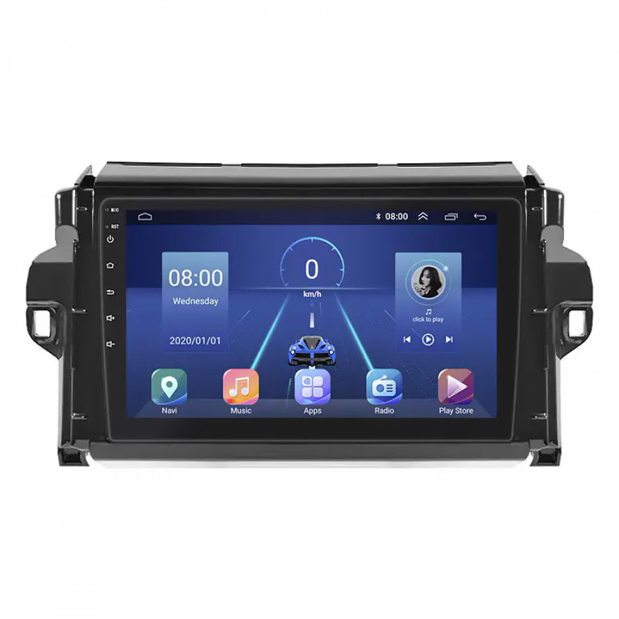 Штатная магнитола Lesko для Toyota Fortuner II Рестайлинг 2020-н.в. экран 9" 6/128Gb 4G Wi-Fi GPS Top