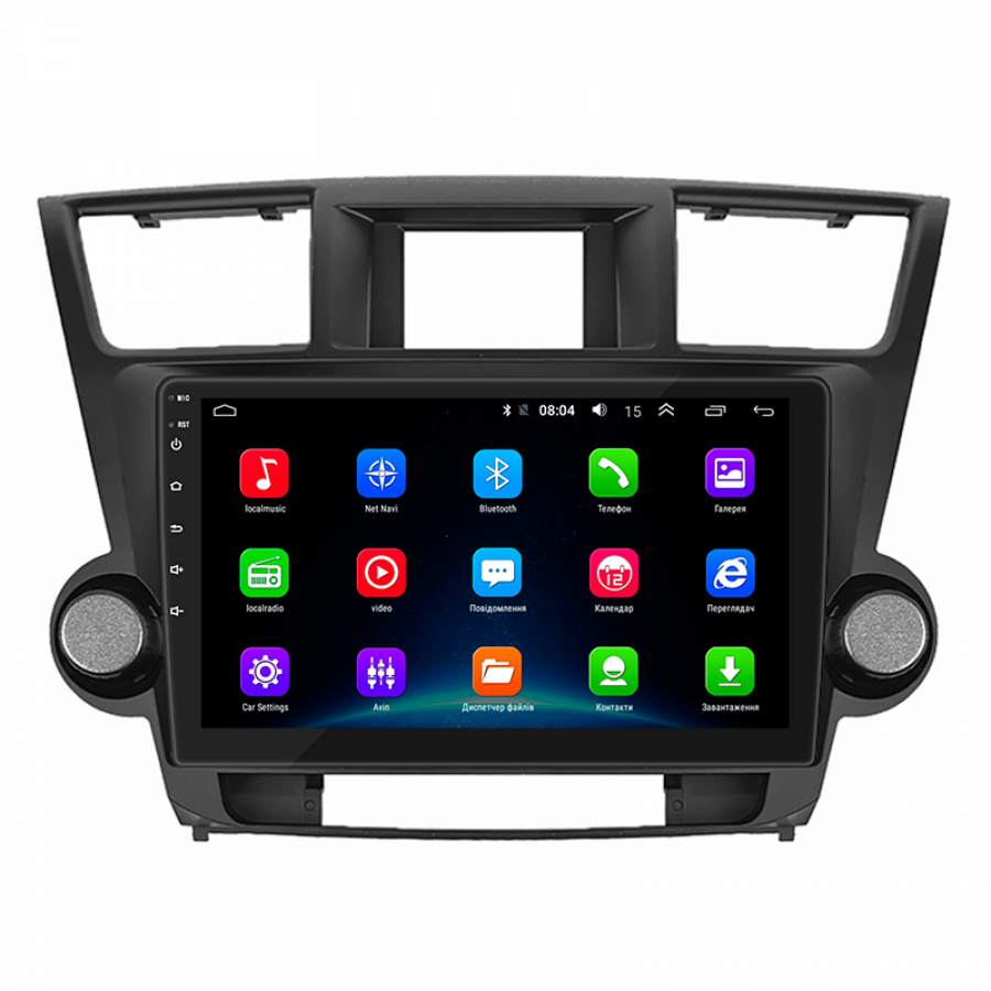 Штатная магнитола Lesko для Toyota Highlander II (U40) 2007-2010 экран 10" 2/32Gb Wi-Fi GPS Base