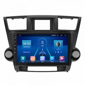 Штатная магнитола Lesko для Toyota Highlander II (U40) 2007-2010 экран 10" 2/32Gb 4G Wi-Fi GPS Top