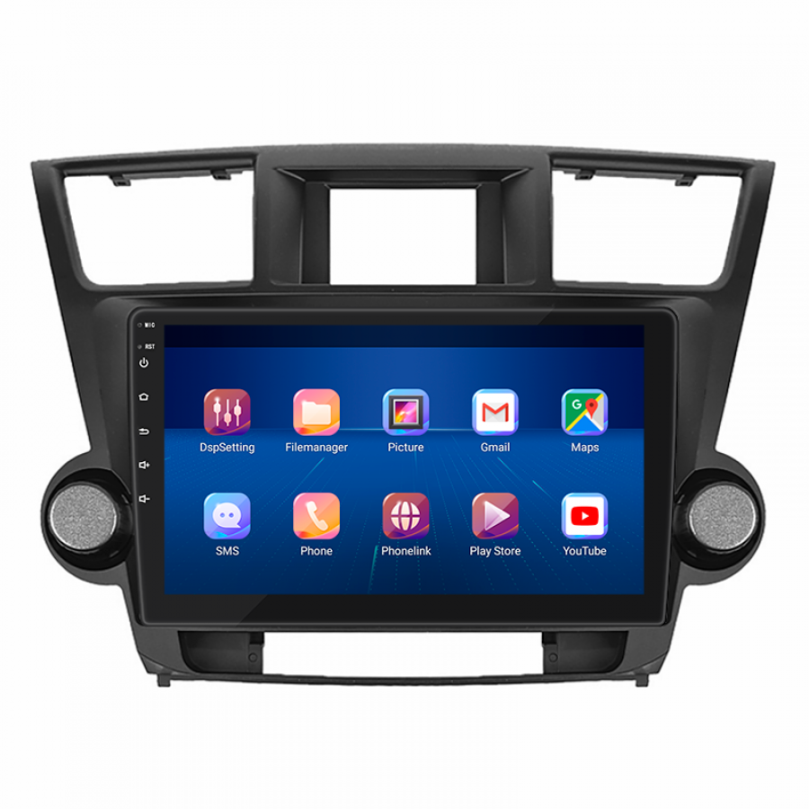 Штатная магнитола Lesko для Toyota Highlander II (U40) 2007-2010 экран 10" 4/64Gb 4G Wi-Fi GPS Top