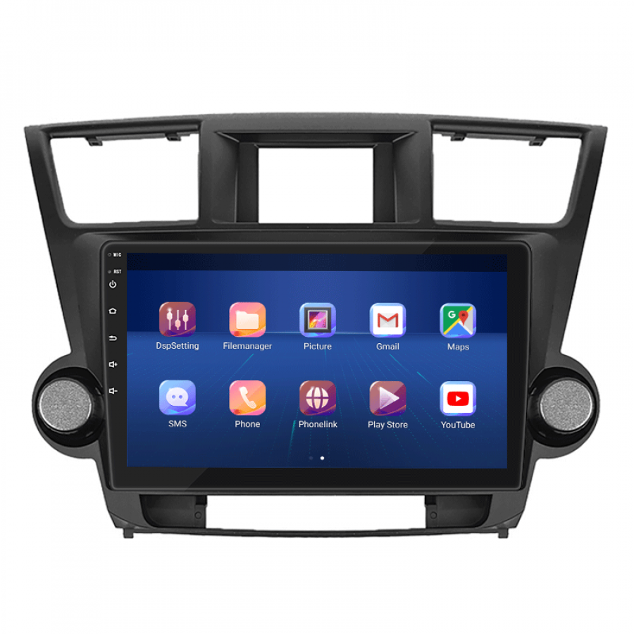 Штатная магнитола Lesko для Toyota Highlander II (U40) Рестайлинг 2010-2013 экран 10" 4/32Gb 4G Wi-Fi GPS Top
