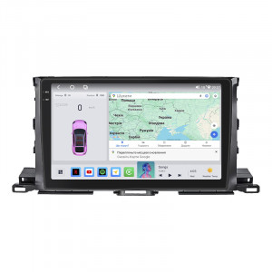 Штатная магнитола Lesko для Toyota Highlander III (U50) 2013-2016 экран 10" 4/64 QLED CarPlay 4G Wi-Fi GPS 360 Prime