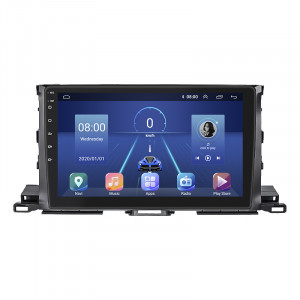 Штатная магнитола Lesko для Toyota Highlander III (U50) Рестайлинг 2016-2019 экран 10" 2/32Gb 4G Wi-Fi GPS Top