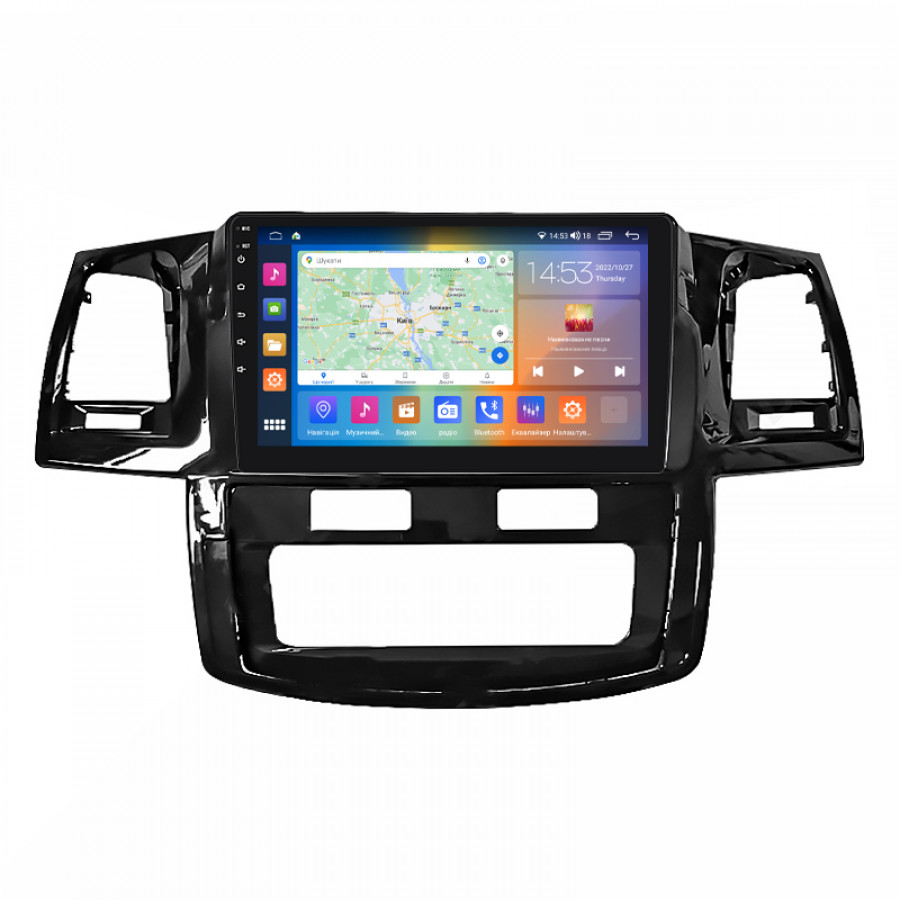 Штатная магнитола Lesko для Toyota Hilux VII Рестайлинг 2011-2015 экран 9" 2/32Gb CarPlay 4G Wi-Fi GPS Prime