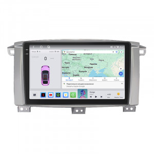 Штатная магнитола Lesko для Toyota Land Cruiser 100 Series Рестайлинг 1 2002-2005 экран 9" 4/64 QLED CarPlay 4G Wi-Fi GPS 360 Prime