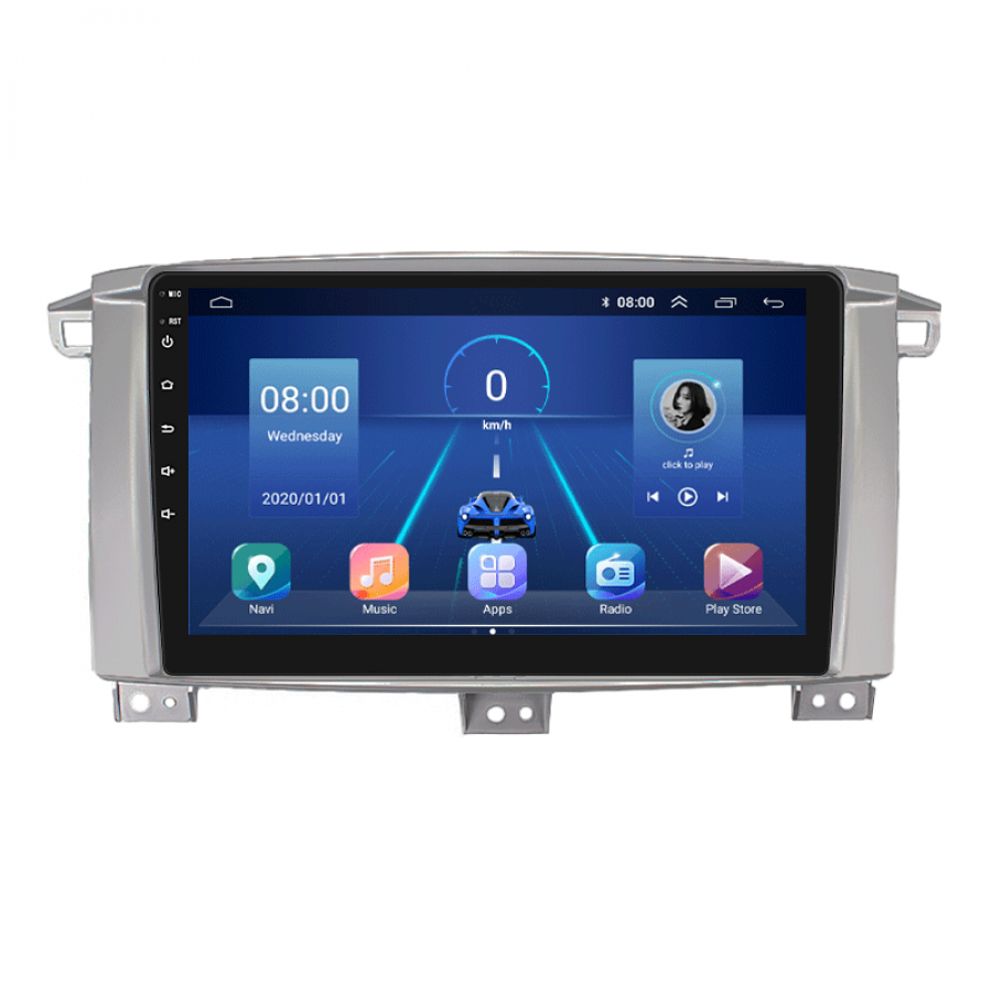 Штатная магнитола Lesko для Toyota Land Cruiser 100 Series Рестайлинг 1 2002-2005 экран 9" 2/32Gb 4G Wi-Fi GPS Top