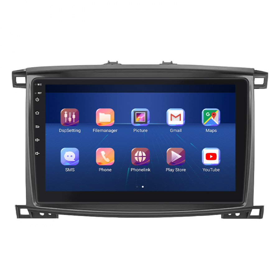 Штатная магнитола Lesko для Toyota Land Cruiser 100 Series Рестайлинг 2 2005-2007 экран 10" 2/32Gb 4G Wi-Fi GPS Top
