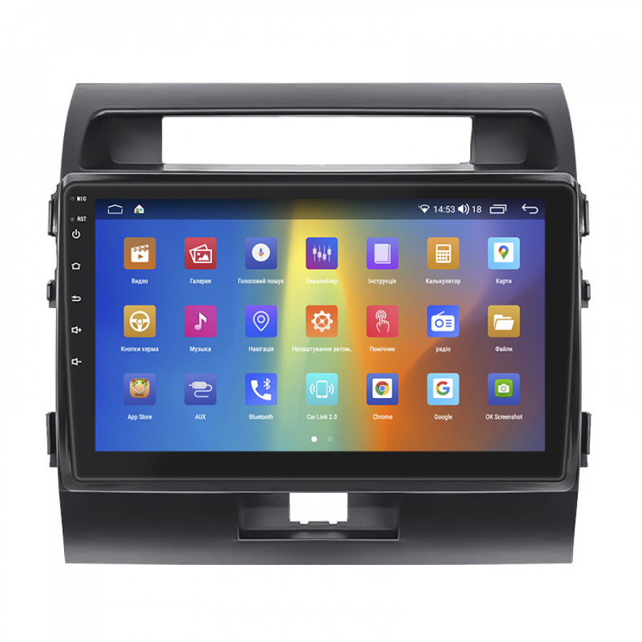 Штатная магнитола Lesko для Toyota Land Cruiser 200 Series 2007-2012 экран 10" 2/32Gb CarPlay 4G Wi-Fi GPS Prime