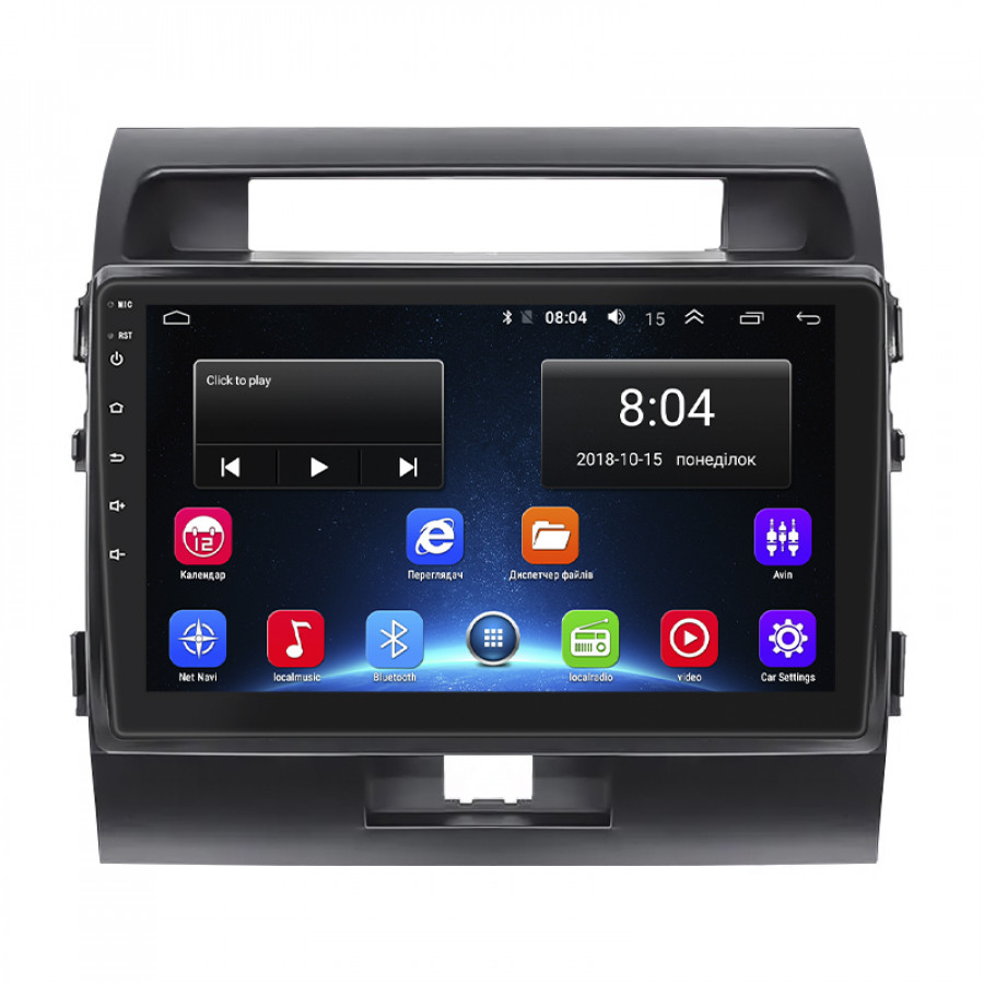 Штатная магнитола Lesko для Toyota Land Cruiser 200 Series Рестайлинг 1 2012-2015 экран 10" 2/32Gb Wi-Fi GPS Base