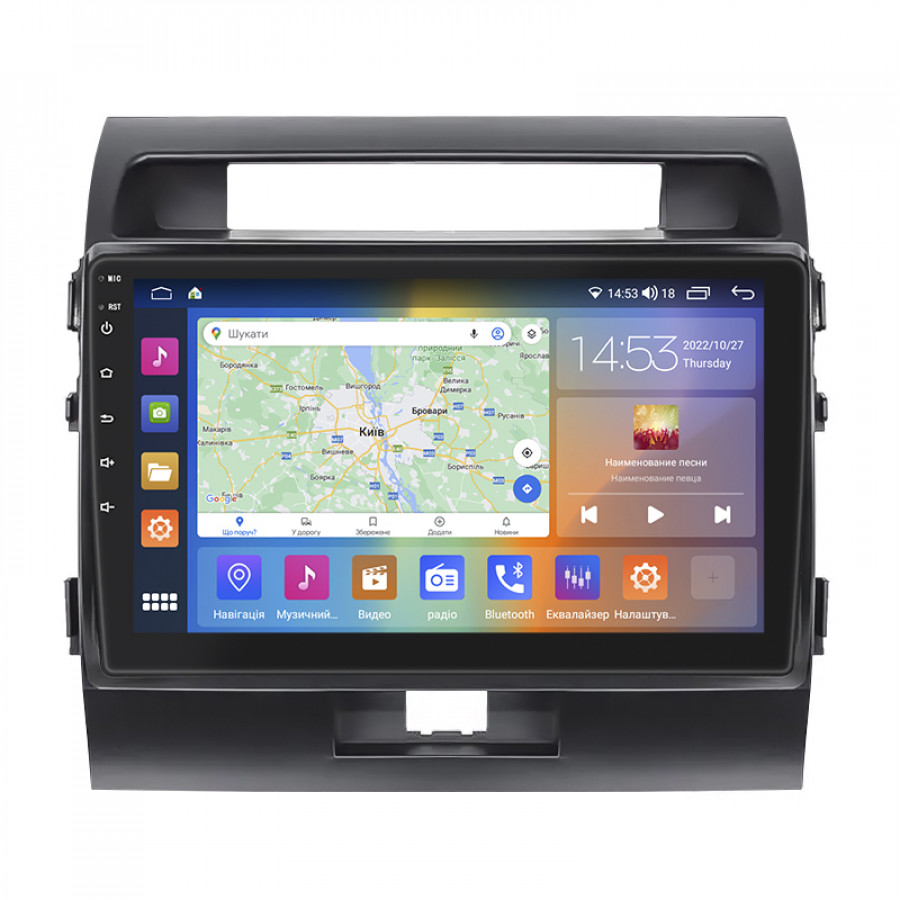 Штатная магнитола Lesko для Toyota Land Cruiser 200 Series Рестайлинг 1 2012-2015 экран 10" 2/32Gb CarPlay 4G Wi-Fi GPS Prime