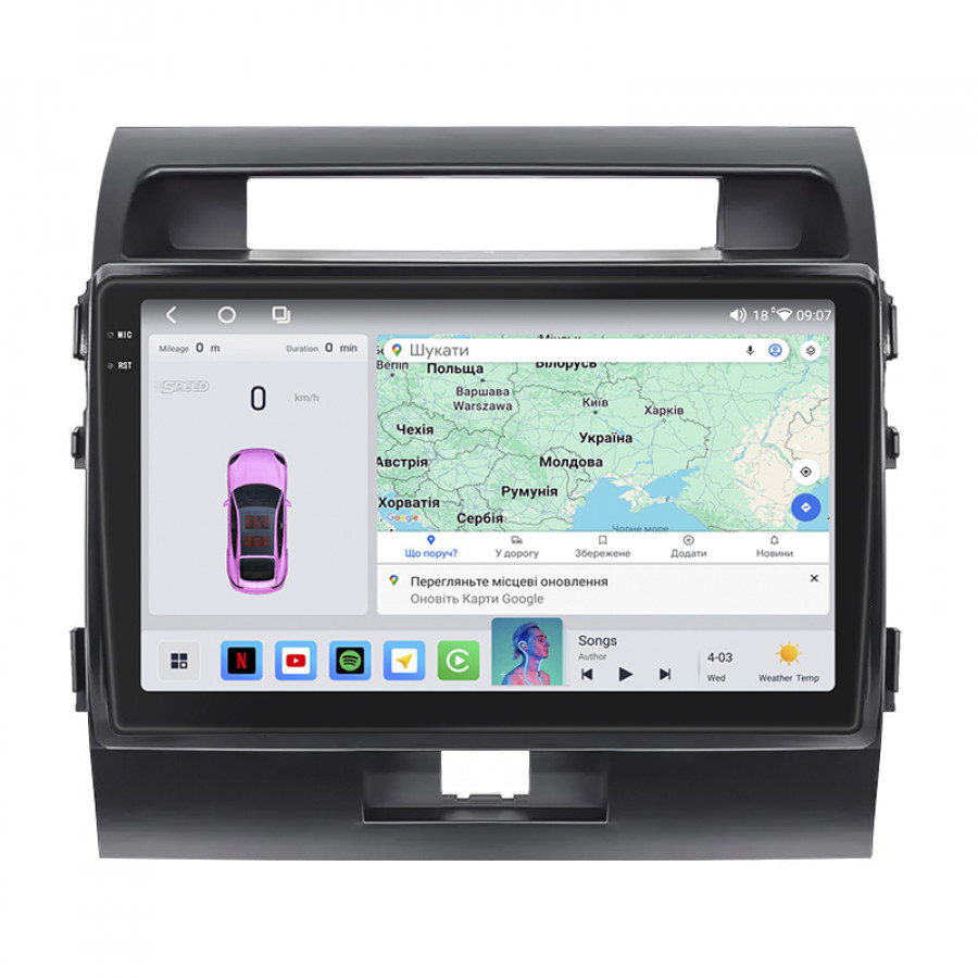 Штатная магнитола Lesko для Toyota Land Cruiser 200 Series Рестайлинг 1 2012-2015 экран 10" 4/64 QLED CarPlay 4G Wi-Fi GPS 360 Prime